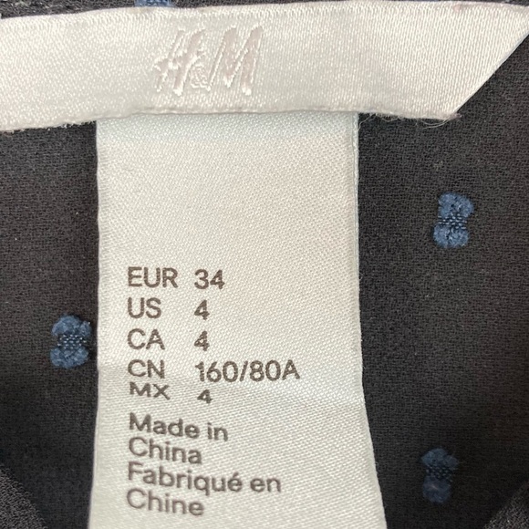 H&M Sheer Clip Dot Button Down High Neck Ruffle Detail Blouse - Picture 11 of 14